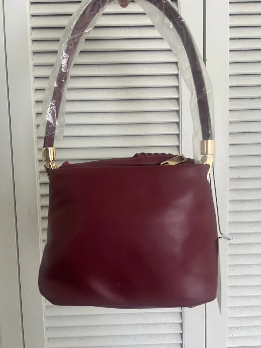 Jason Wu Wine Red Knotted Pleat Shoulder Bag